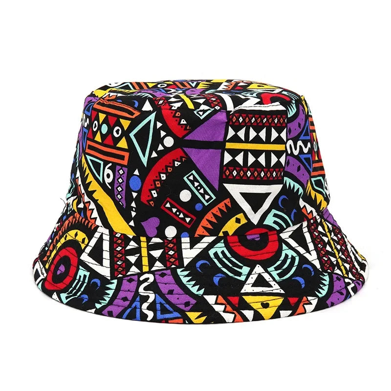 Summer Sun Protection Bucket Hat for Men Women Panama Cap Print Hip Hop Gorros Fishing Fisherman Hat Double Side Wear Fashion - Premium T-Shirts from Lizard Vigilante - Just $7.99! Shop now at Lizard Vigilante