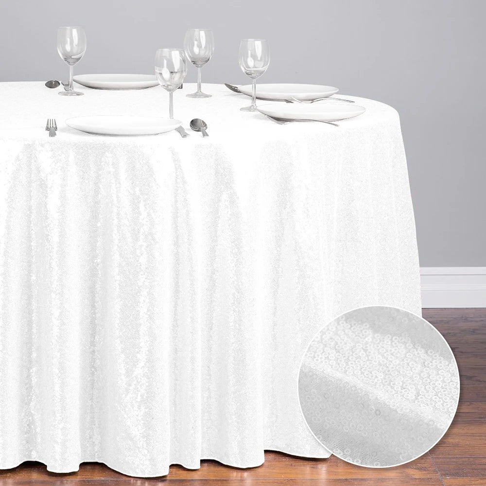 Glitter Sequin Round Tablecloth Party Table Cloth Cover for Events Wedding Party Christmas Decoration Rose Gold Silver 60-330cm - Premium tablecloth from Lizard Vigilante - Just $7.99! Shop now at Lizard Vigilante