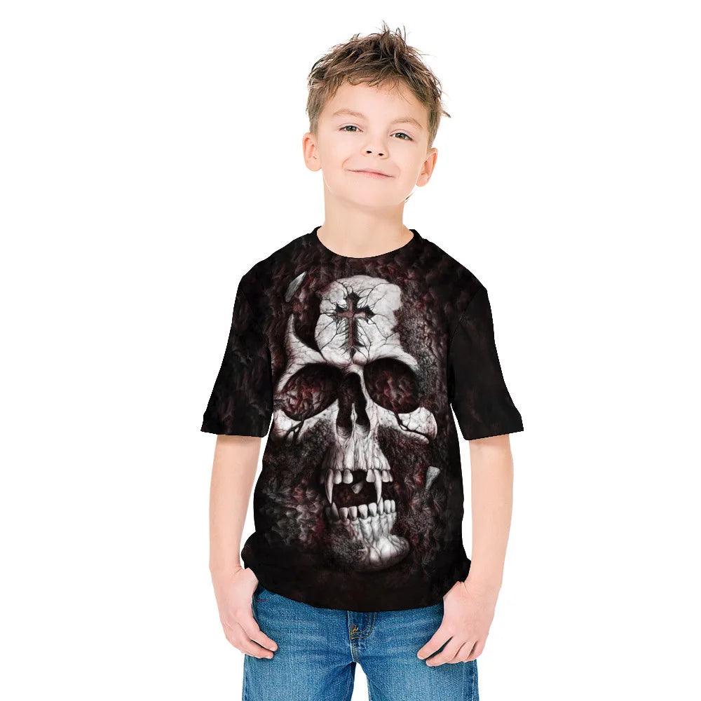 Men's T-Shirts Summer Horror Skull 3D Print Short Sleeve Hip-Hop Tops Tees Loose Men Clothing 6XL O-Neck Skeleton Street Rock - Premium  from Lizard Vigilante - Just $23.99! Shop now at Lizard Vigilante