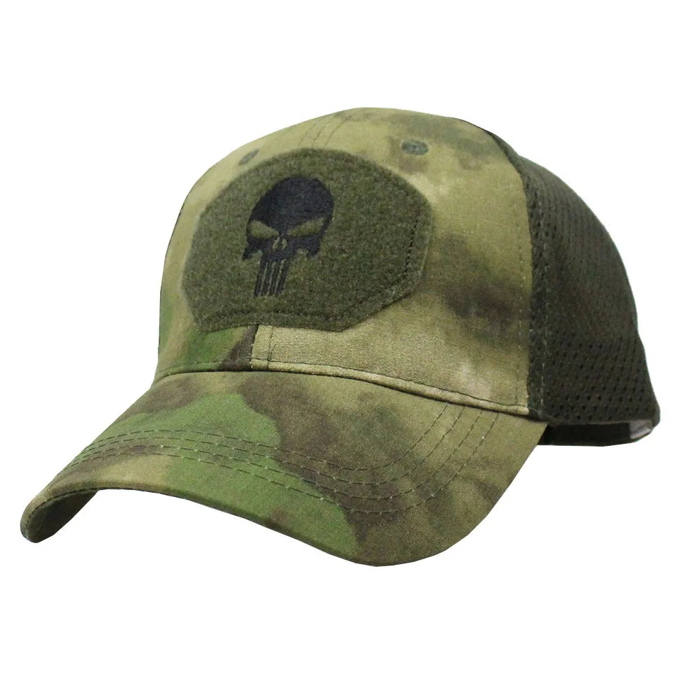 Tactical Camouflage Baseball Cap Mesh Breathable Special Forces Tactical Camo Hat Skull Duck Visor Hat - Premium  from Lizard Vigilante - Just $8.99! Shop now at Lizard Vigilante
