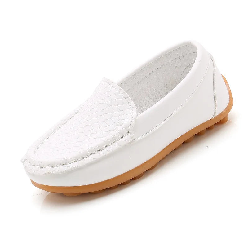 Kids Casual Slip-On Shoes – Soft PU Leather Loafers for Boys & Girls in Candy Colors - Premium Shoes from Lizard Vigilante - Just $18.88! Shop now at Lizard Vigilante