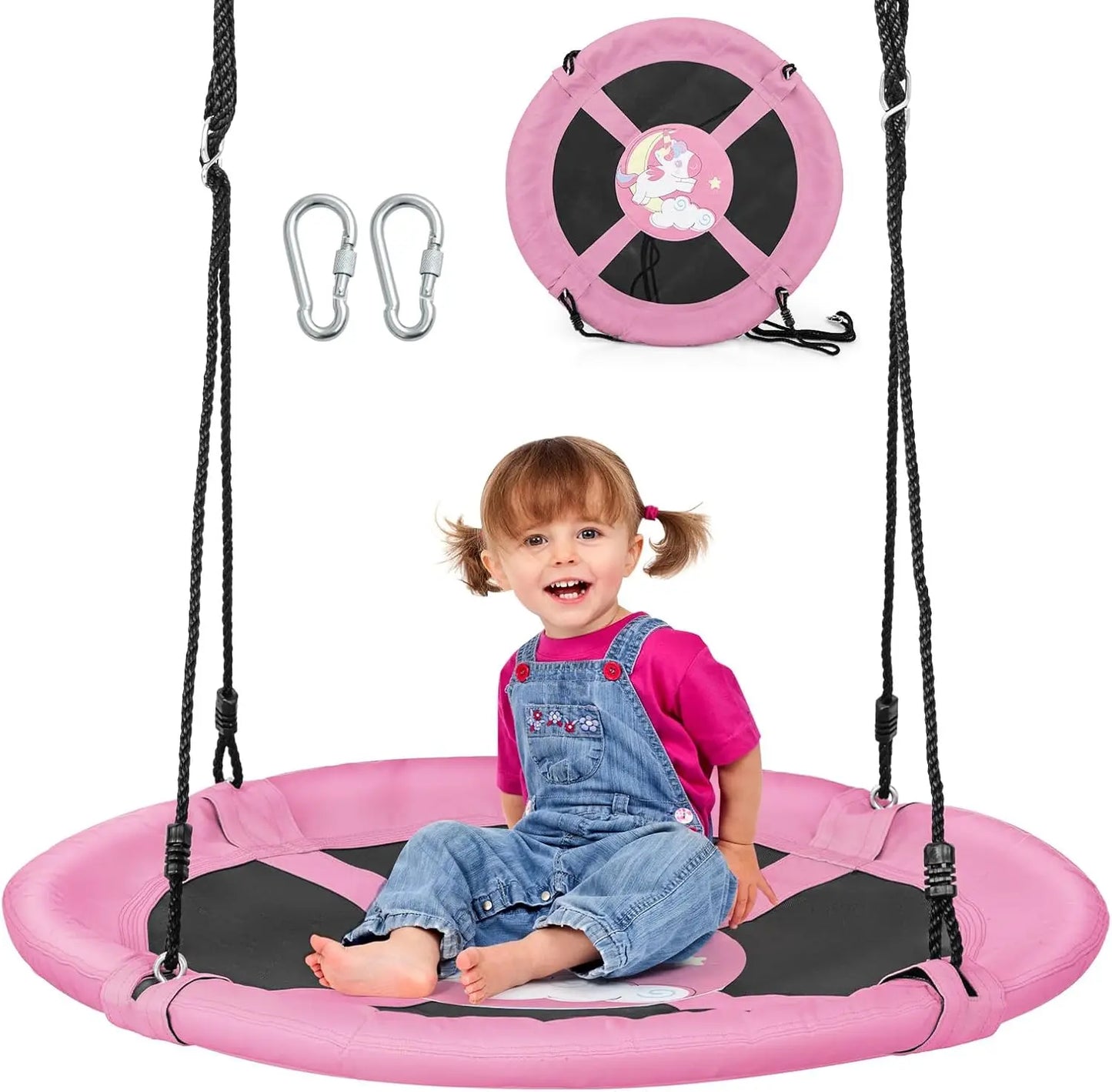 Tree Swing, 40 Inch Saucer Swing for Kids Outdoor, 700 lbs Weight Capacity Round Swing w/ 900D Waterproof Oxford Cloth, Adjustab - Premium  from Lizard Vigilante - Just $63.99! Shop now at Lizard Vigilante