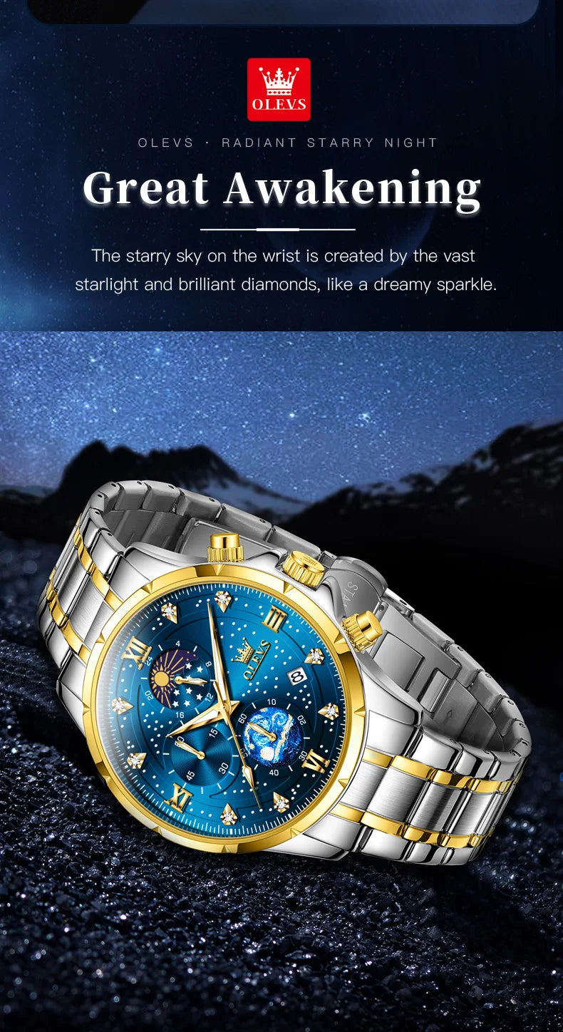 OLEVS 9807 Men's Luxury Watch - A Celestial Timepiece - Premium watches from Lizard Vigilante - Just $55.99! Shop now at Lizard Vigilante