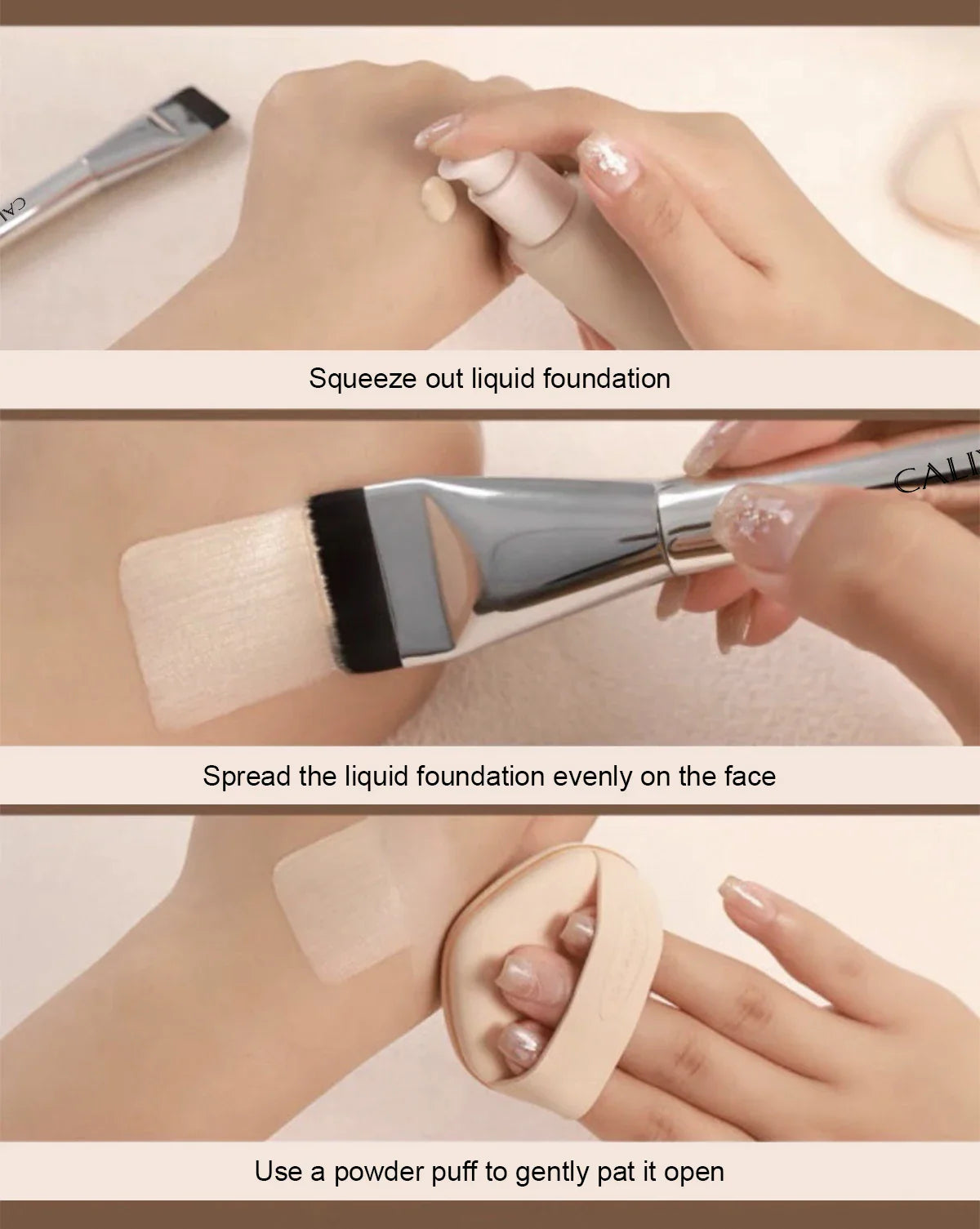 1/3 PCS Flat-head Foundation Brush Ultra-thin Brush Head Traceless Foundation Makeup Brush Cosmetic Tools