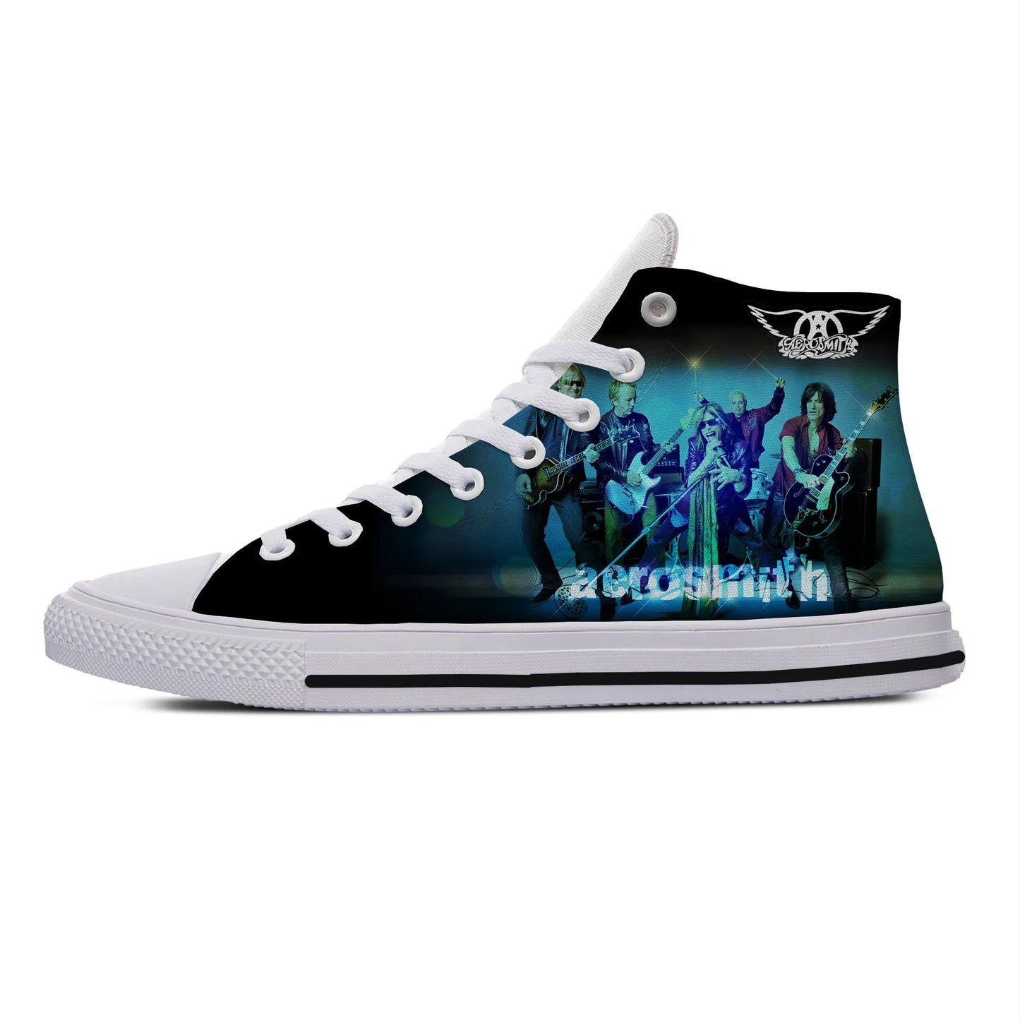 Aerosmith Rock Band Fashion Woman Man Lightweight Sneakers Breathable Casual Board Shoes High Quality Hot High Top Canvas Shoes - Premium high top shoes from Lizard Vigilante - Just $38.88! Shop now at Lizard Vigilante