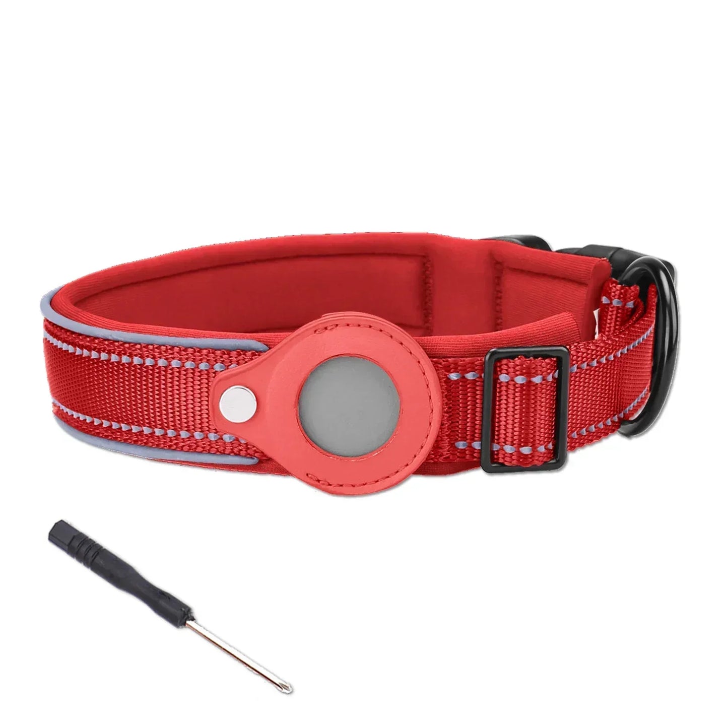 Easy To Use Anti-Lost Dog Collar with Airtag Holder | Reflective, Waterproof, & Adjustable - Perfect for Large Dogs - Premium dog collar from Lizard Vigilante - Just $24.88! Shop now at Lizard Vigilante