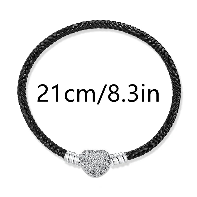 925 Silver Valentine's Day Snake Year Series Pendant Suitable for 925 Sterling Silver Original Women's Bracelet DIY Jewelry Gift