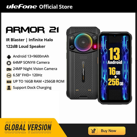 Rugged Phone  Ulefone Armor 21 16GB RAM 256GB ROM Smartphone Android 13 G99 moblie phone 64MP 9600mAh Global