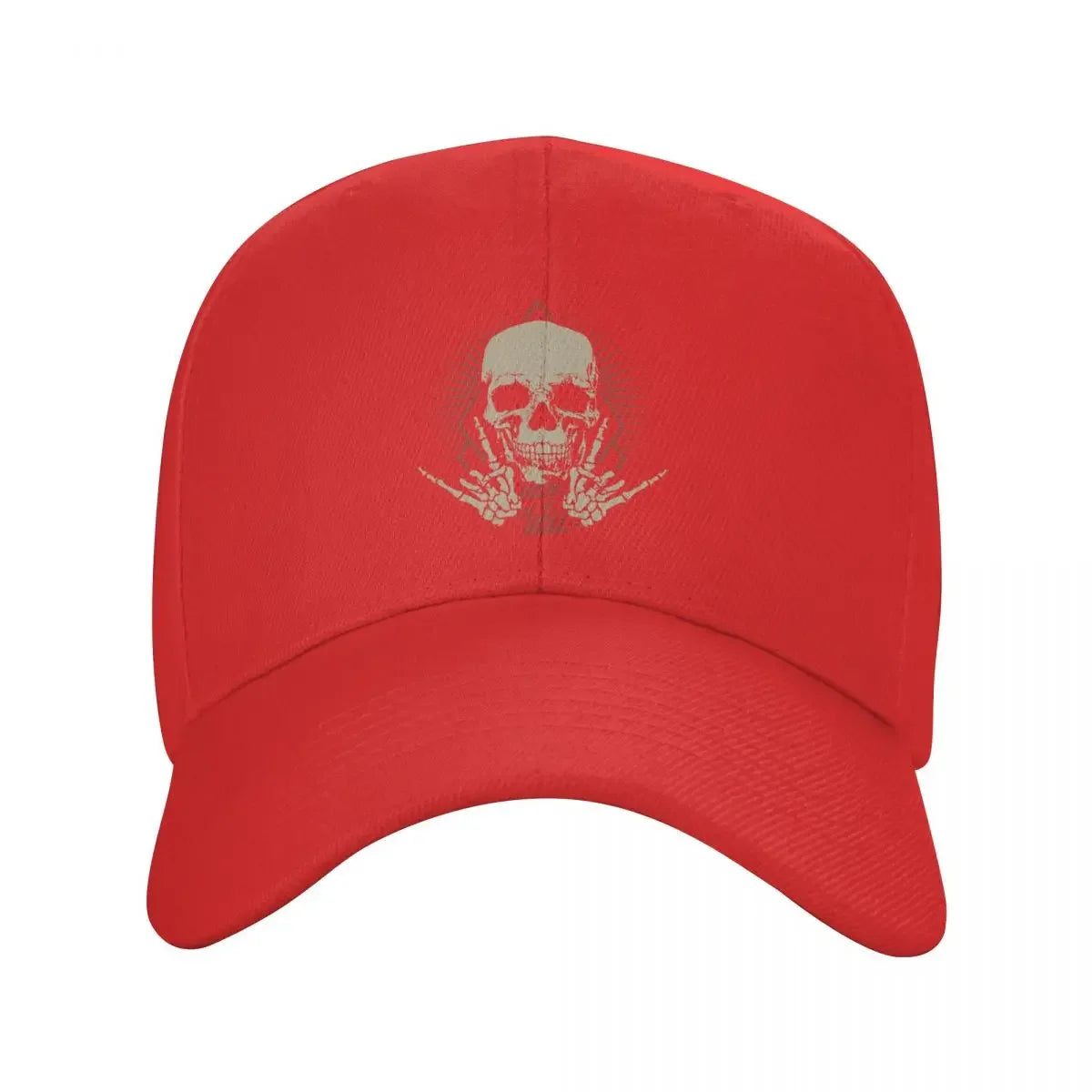 Skull Rock N Roll Baseball Cap for Men Women Adjustable Hard Rock Music Heavy Metal Skeleton Trucker Hat Streetwear - Lizard Vigilante