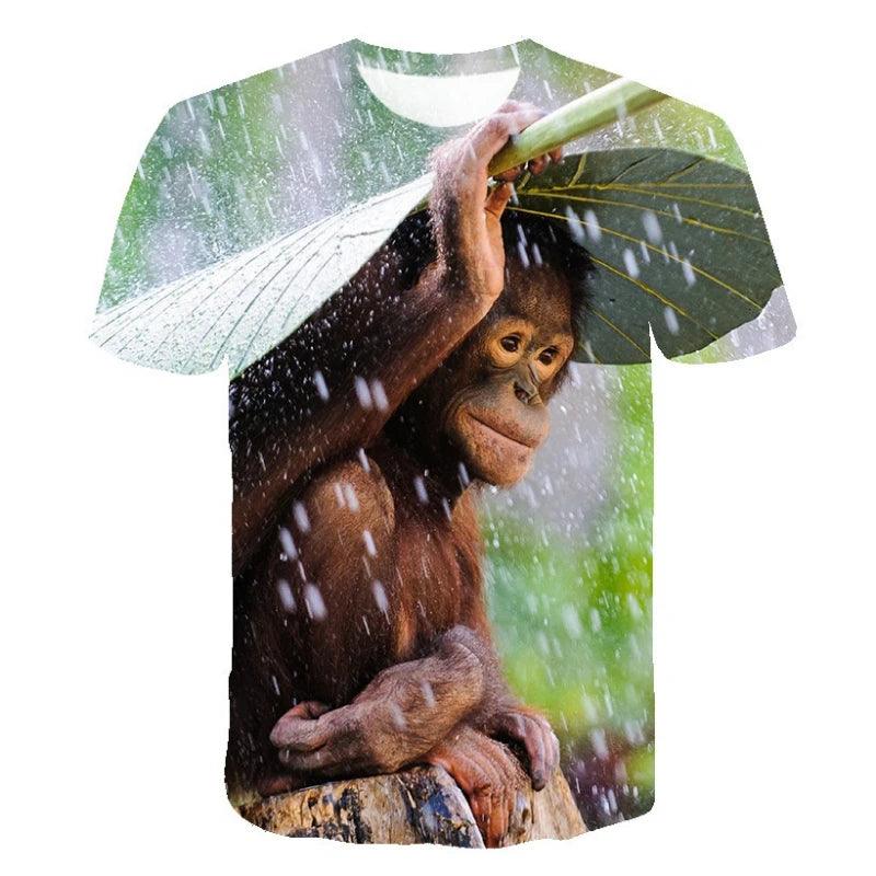 Funny Monkey Lip Graphic T Shirt for Men Clothing 3D Gorilla Orangutan Print T-shirt Unisex Kid Boy Short Sleeve Tops - Premium T-Shirt from Lizard Vigilante - Just $22.99! Shop now at Lizard Vigilante