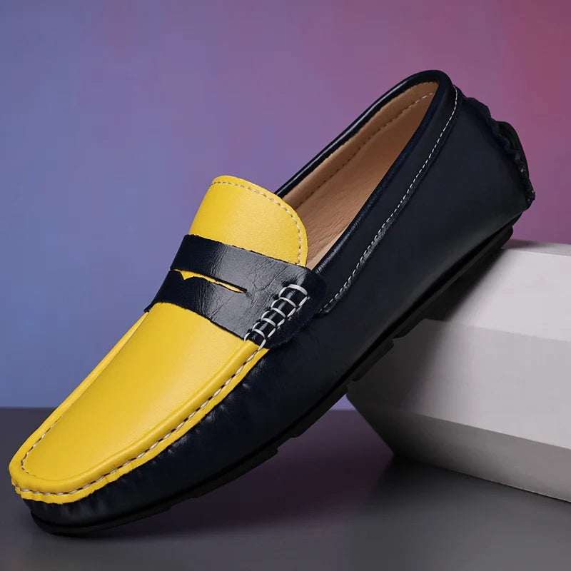 Men’s Italian Genuine Leather Loafers – Luxury Breathable Slip-On Moccasins, Casual & Formal Comfortable Driving Shoes - Premium loaferr from Lizard Vigilante - Just $36.99! Shop now at Lizard Vigilante