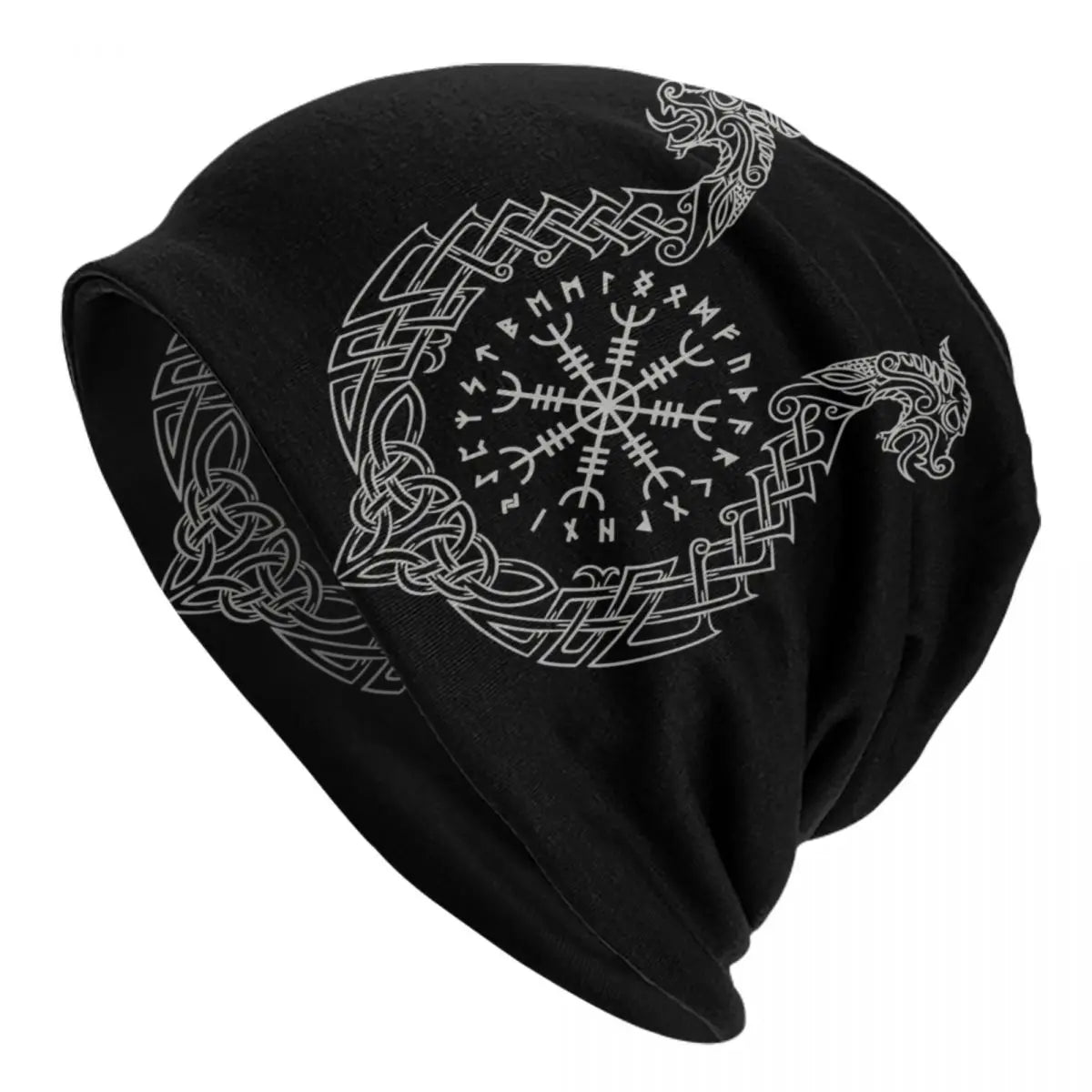 Viking Valhalla Fenrir Wolf Beanie – Nordic Skull Cap for Men and Women, Winter Warm Knit Hat with Odin’s Power - Premium beanie from Lizard Vigilante - Just $18.88! Shop now at Lizard Vigilante