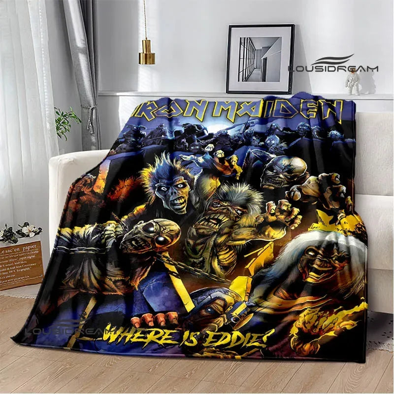 Iron Maiden Printed Blanket – Soft Flannel Kids & Adults Throw | Warm, Portable, and Perfect for Home or Travel - Premium blanket from dsers - Just $33.66! Shop now at Lizard Vigilante