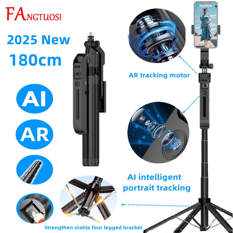 Fangtuosi IronClutch AI Tripod Gimbal — Bluetooth Selfie Stick & Smart Follow Stabilizer For Smartphones