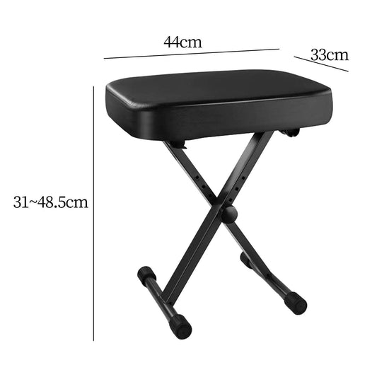 Padded Keyboard Seat Non Skid PU Leather Heavy Duty Portable Padded Keyboard Bench for Performances Drum Pipa Practice Guitar - Lizard Vigilante