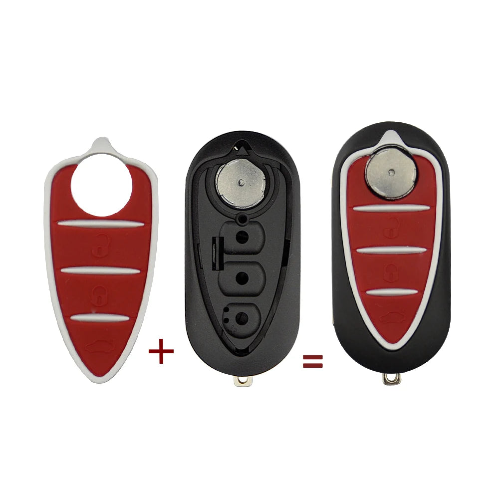 OkeyTech Folding Flip Car Remote Key Shell for Alfa Romeo - 3 Buttons Replacement Key Case with Uncut Blade - Premium key shell from Lizard Vigilante - Just $14.99! Shop now at Lizard Vigilante