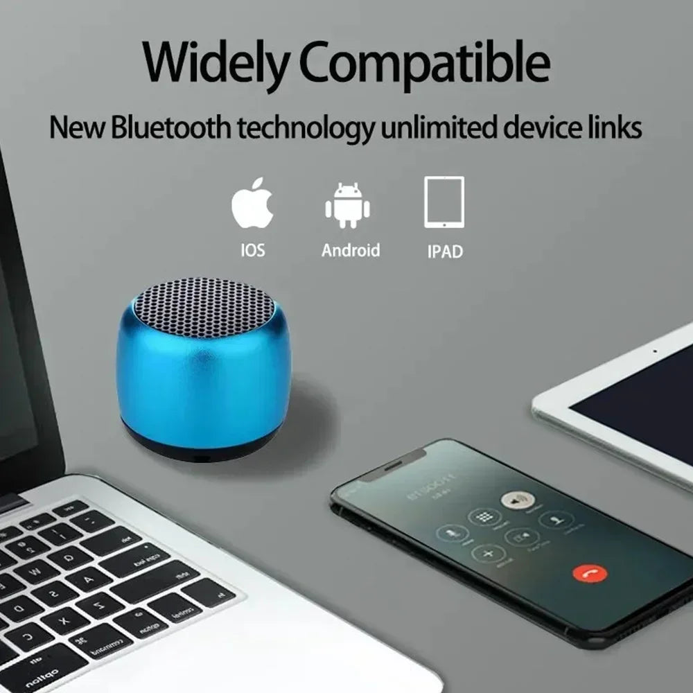 Mini Bluetooth Speaker HD Sound with Bass Smallest Wireless Speaker for Phone PC Tablet with Selfie Button Call Function Cute