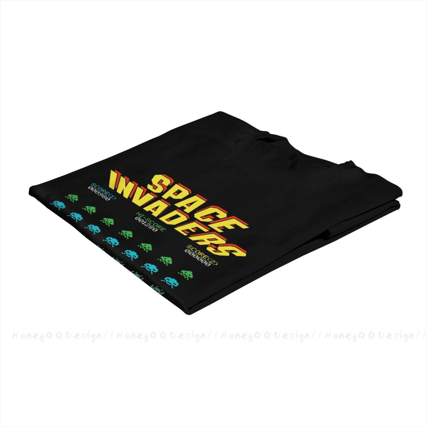 Space Invaders T-Shirt 70s 80s Arcade Game Men 100% Cotton Short Summer Sleeve Casual Plus Size Shirt Adults - Lizard Vigilante