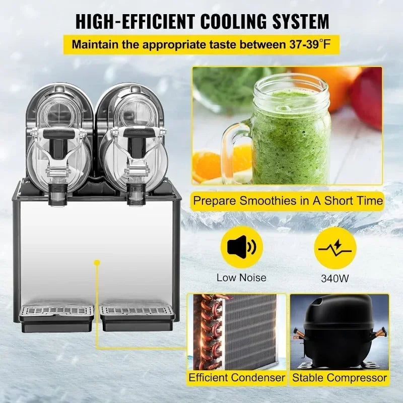 VEVOR Dual-Tank Slushy Spectacle – 6L Frozen Drink Machine with 370W Turbo-Chill Power for Commercial and Home Use - Premium slushie machine from Lizard Vigilante - Just $1001.08! Shop now at Lizard Vigilante