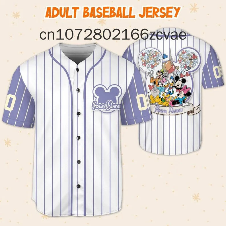 Disney Mickey and Friends Baseball Jersey - Unisex Street Fashion Tee for Men, Women, and Kids, Casual 3D Print Design - Premium baseball shirt from Lizard Vigilante - Just $33.88! Shop now at Lizard Vigilante