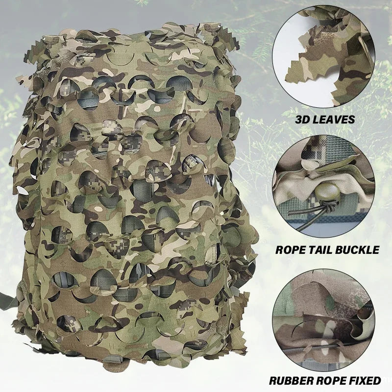 3D Camo Net Backpack Cover - Laser Cut Camouflage for 60L & 80L Packs - Premium backpack cover from Lizard Vigilante - Just $19.99! Shop now at Lizard Vigilante