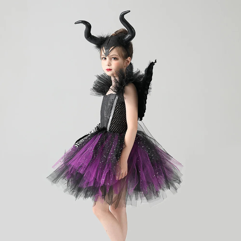 Halloween Witch Cosplay Costume Set for Girls – Evil Queen Purple Dress - Premium  from Lizard Vigilante - Just $30.88! Shop now at Lizard Vigilante