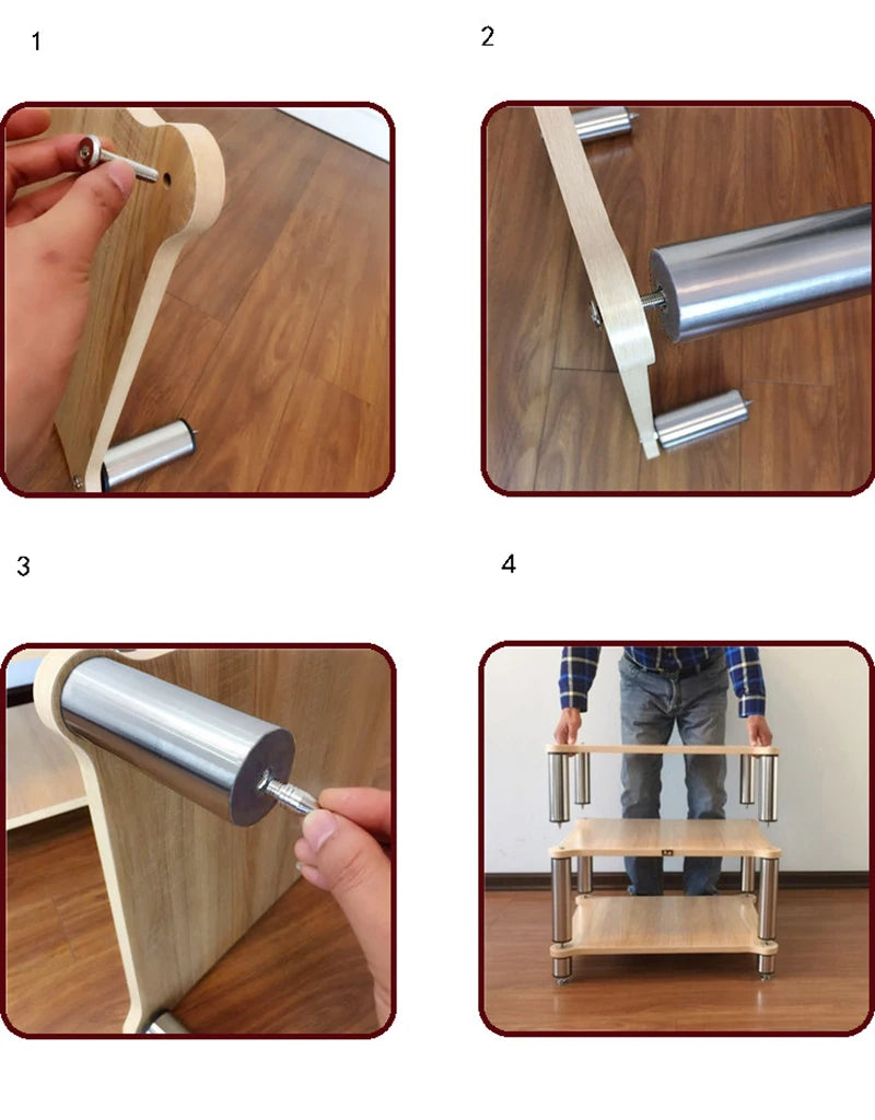 🎶 CHANGELIN Iron Reverb HiFi Audio Rack — Heavy-Duty CD Player, DAC & Amplifier Cabinet with Shock-Absorbing Spikes for Pure Sonic Power