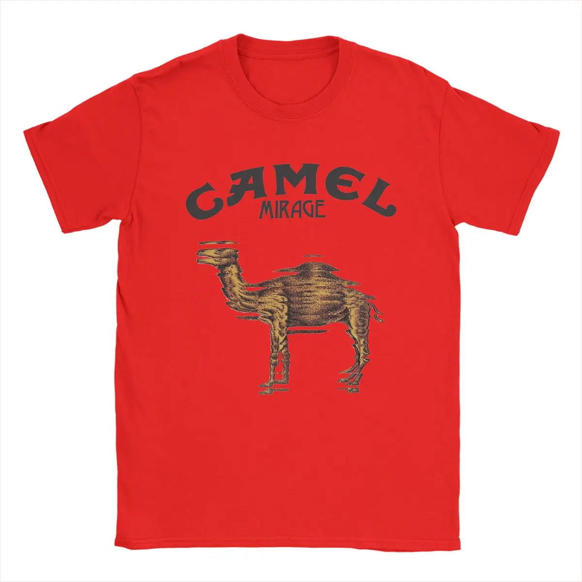 Camel Mirage Band T Shirt Men's Pure Cotton Novelty T-Shirts Crew Neck Tees Short Sleeve Tops 4XL 5XL - Premium  from Lizard Vigilante - Just $18.99! Shop now at Lizard Vigilante
