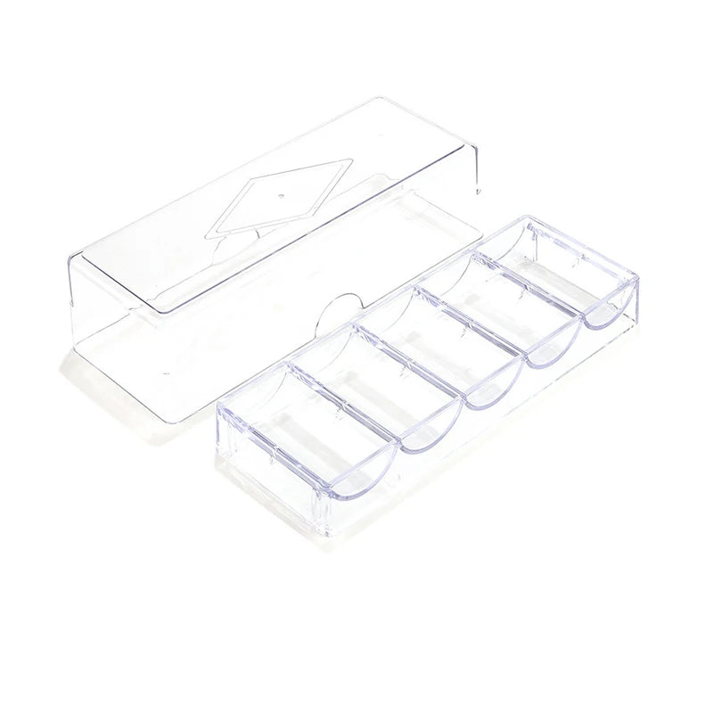 Poker Chips Storage Box – Transparent Acrylic Casino Gambling Chip Organizer with Cover – Holds 100 Chips, Perfect for Home & Party Games - Premium poker chip organizer from Lizard Vigilante - Just $21.08! Shop now at Lizard Vigilante