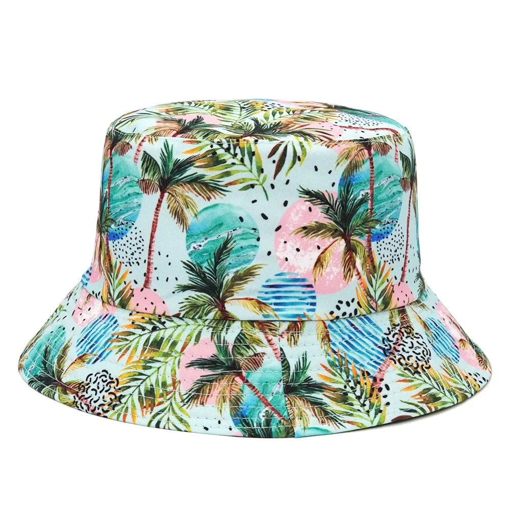 Summer Sun Protection Bucket Hat for Men Women Panama Cap Print Hip Hop Gorros Fishing Fisherman Hat Double Side Wear Fashion - Premium T-Shirts from Lizard Vigilante - Just $7.99! Shop now at Lizard Vigilante