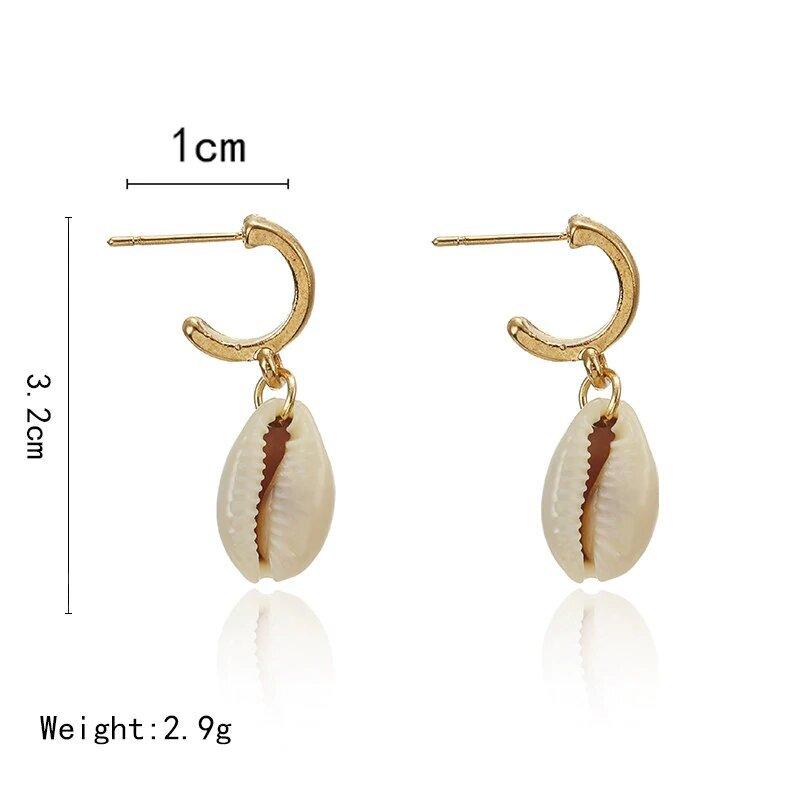 Seashell Earrings Hoop and Puka Shell