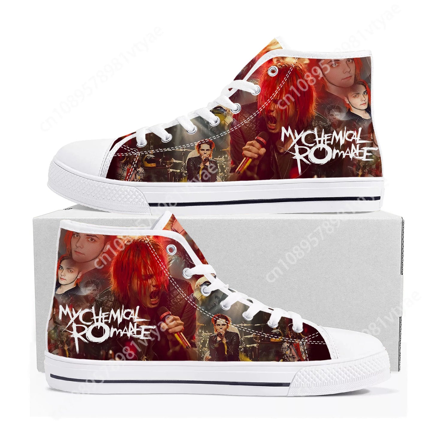 My Chemical Romance High-Top Canvas Sneakers – Rock Your Style, Your Way - Premium shoes from Lizard Vigilante - Just $48.88! Shop now at Lizard Vigilante