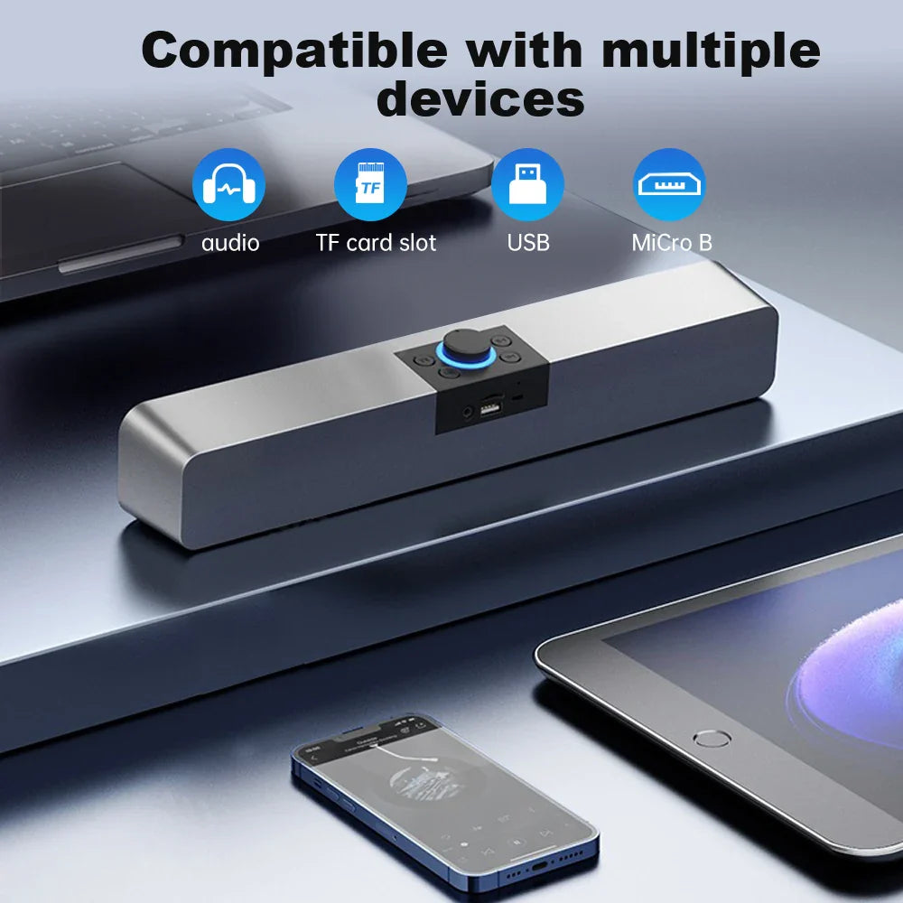 Bluetooth Speaker HD Sound Portable Playback AUX TF Card and USB LED Light Speaker Bluetooth 5.3 Wireless Loud Speaker amplified