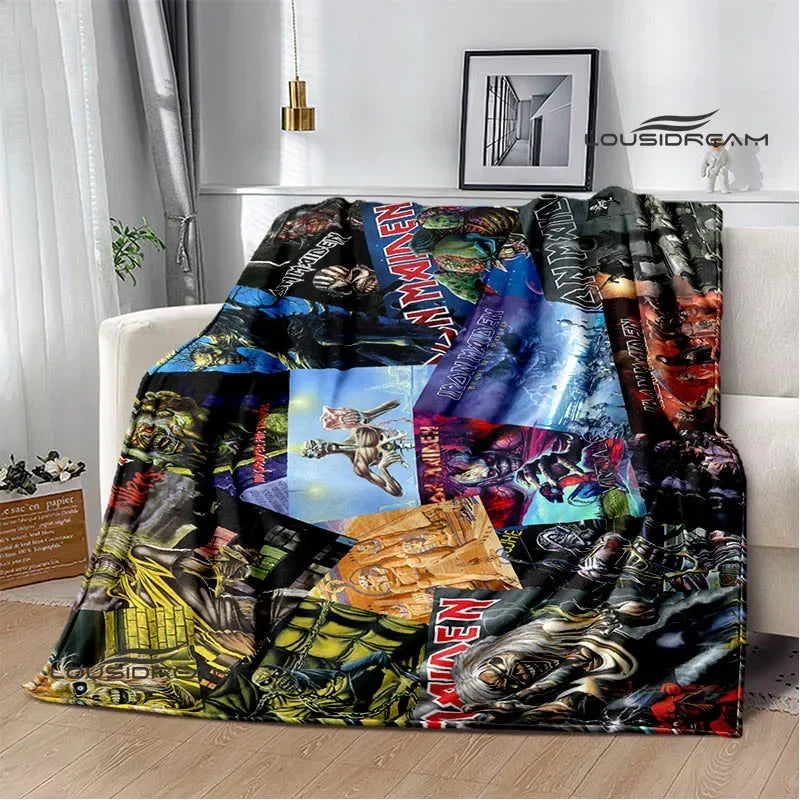 Iron Maiden Printed Blanket – Soft Flannel Kids & Adults Throw | Warm, Portable, and Perfect for Home or Travel - Premium blanket from dsers - Just $33.66! Shop now at Lizard Vigilante