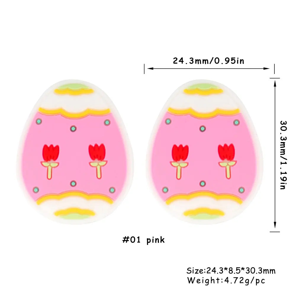 Kovict 5/10Pcs New Focal Silicone Beads Easter Series Bead For Jewelry Making DIY  KeyChain Bracelet Necklace Pen Accessories