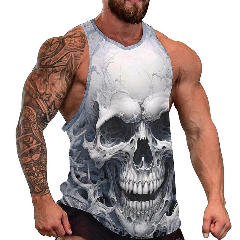 Fashion Skull 3D Print Men's Tank Top – Casual Hip Hop Graphic Tee | Streetwear Fitness Summer Sleeveless Shirt - Premium Tank Top from Lizard Vigilante - Just $23.99! Shop now at Lizard Vigilante