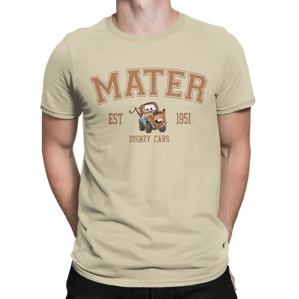 Men's Mater T-Shirts Lightning McQueen 100% Cotton Tee Clothes Novelty Brown Car Short Sleeve Round Collar Tees Plus Size Tshirt - Premium tshirt from Lizard Vigilante - Just $22.39! Shop now at Lizard Vigilante