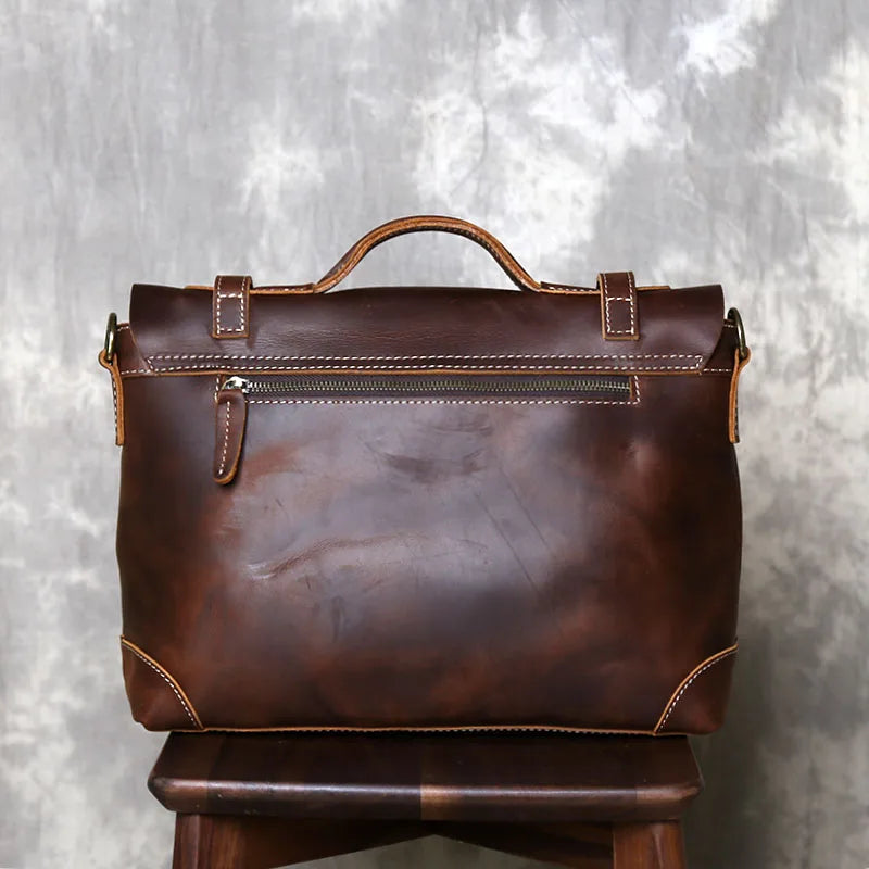 Vintage Leather Messenger Bag - Timeless Style and Durability - Premium messenger bag from Lizard Vigilante - Just $138.88! Shop now at Lizard Vigilante