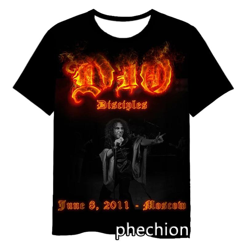 DIO Rock Metal God Rock 3D Print Short Sleeve T-Shirt Rest In Peace RIP Casual Hip Hop Summer T Shirt Tops - Premium  from Lizard Vigilante - Just $24.99! Shop now at Lizard Vigilante