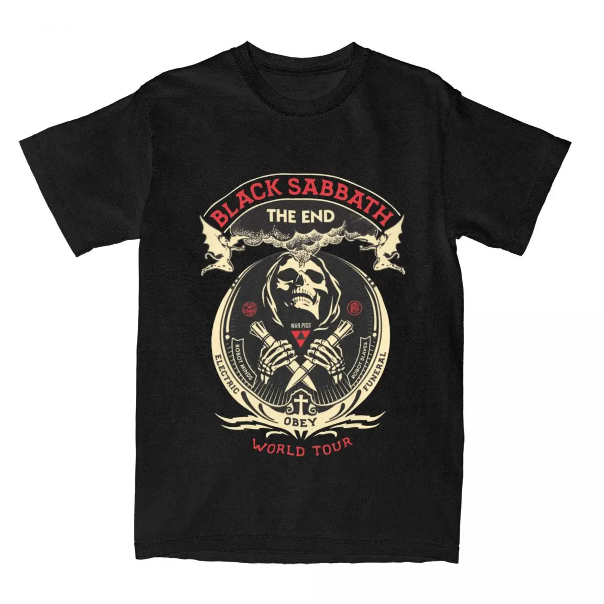 Black Sabbaths The End T-Shirt Men's Cotton Top Tee Retro Rock Band Crewneck Short Sleeve - Premium T-shirt from Lizard Vigilante - Just $23.88! Shop now at Lizard Vigilante