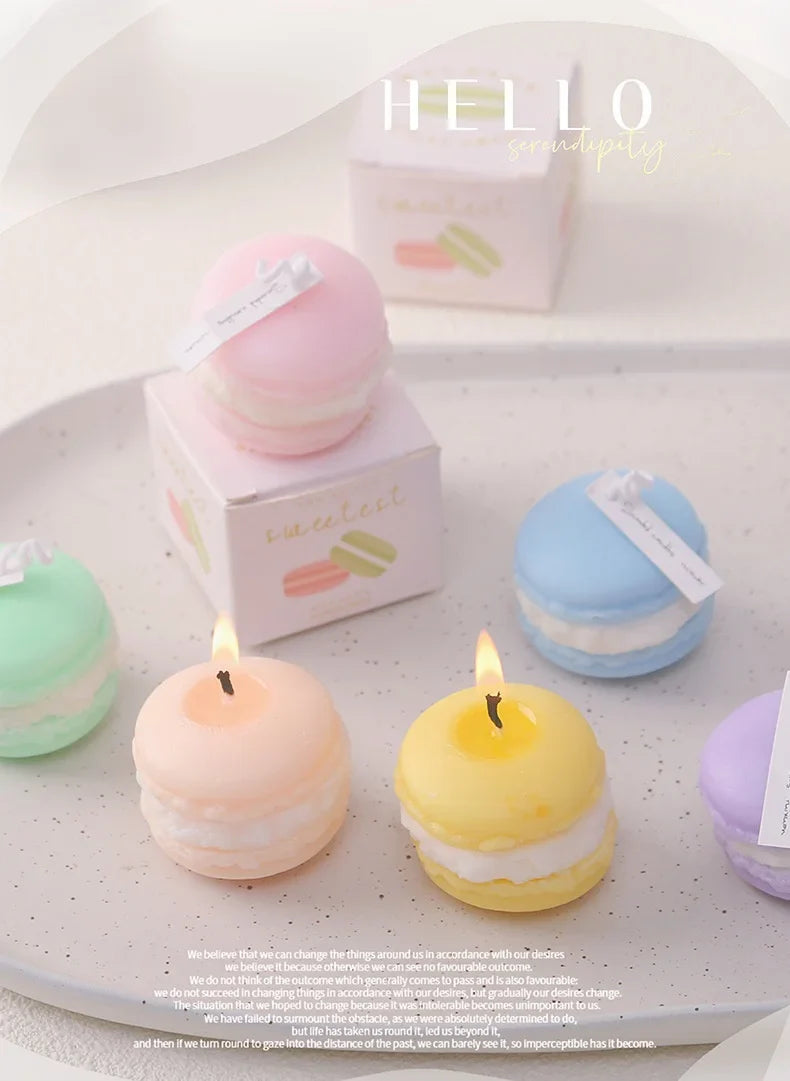 2025 Cute Macaron Creative Styling Aromatherapy Candles Home Fragrance Collection Decoration Ornaments Christmas Birthday Gifts