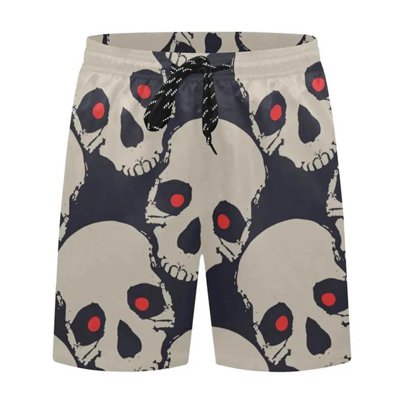 Skull Flowers 3D Printed Casual Shorts Summer Unisex Street Gothic Cool Sports Shorts Skateboarding Short Pants Man Unisex - Lizard Vigilante