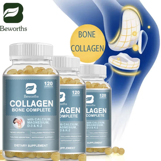 Beworths Bone Collagen Complete Capsules for Calcium Absorption Bone Growth Collagen Antioxidant Support Collagen Production