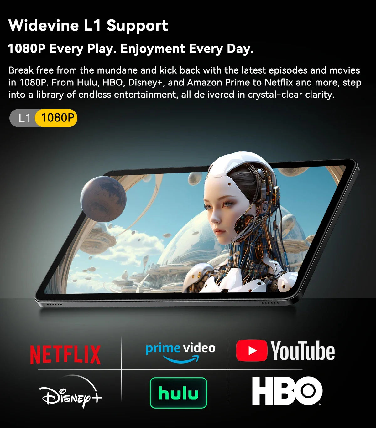 Blackview MEGA 2 Tablets 12 inch 2K Display Widevine L1 24GB(8+16) Android 15 256GB 9000mAh AI Main Camera Pad PC