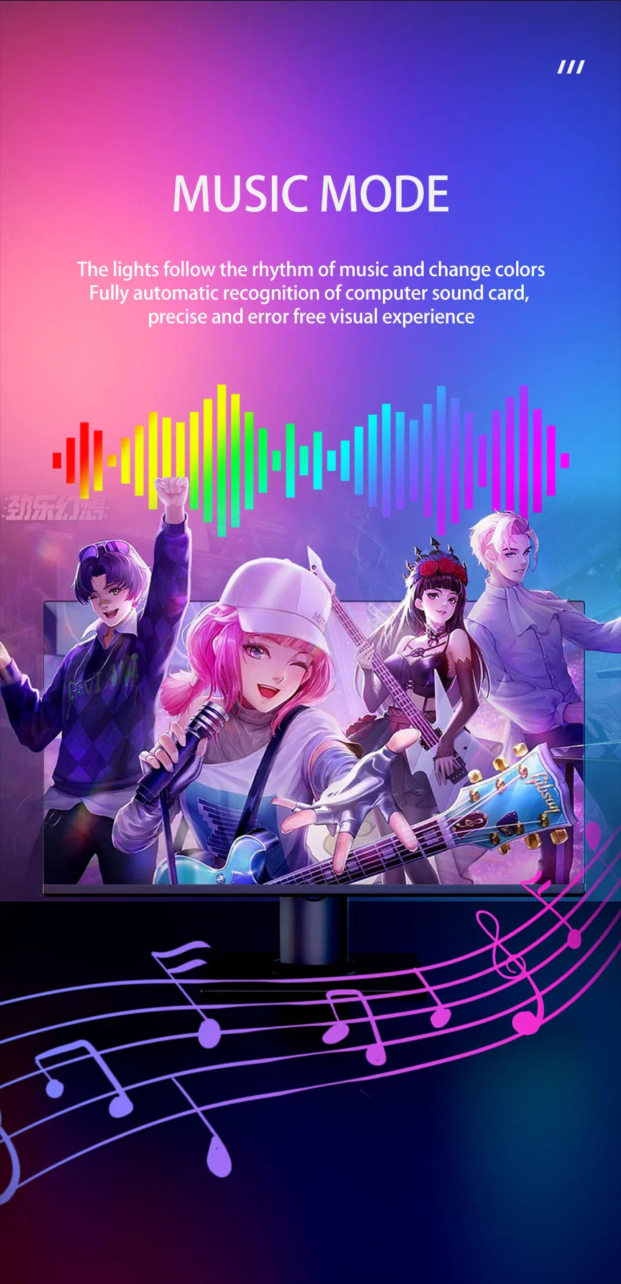 Smart Gaming LED Strip Lights Computer Sync Light Strip Monitor RGB Screen LED Backlight For Gaming Room Atmosphere Decor