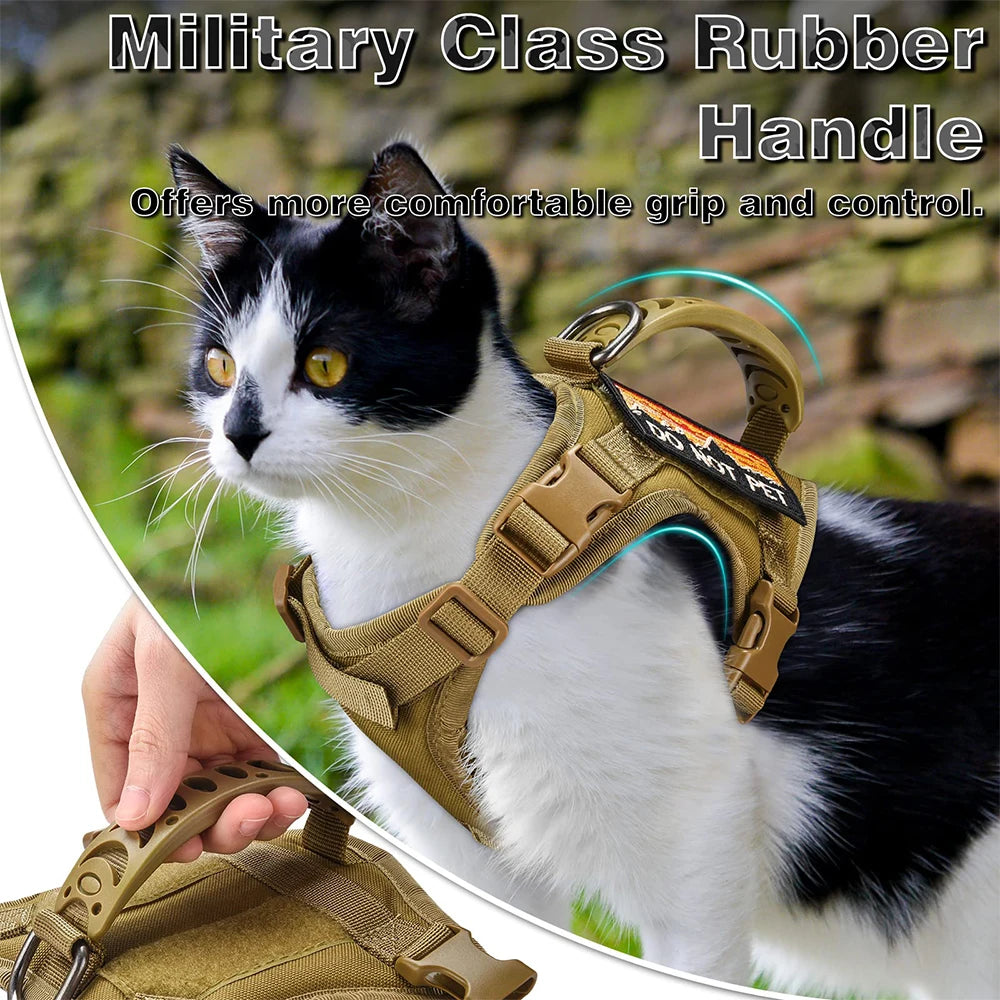 Combat Kitty Tactical Harness – Adjustable Full-Body Vest With Control Handle For Cats & Small Dogs
