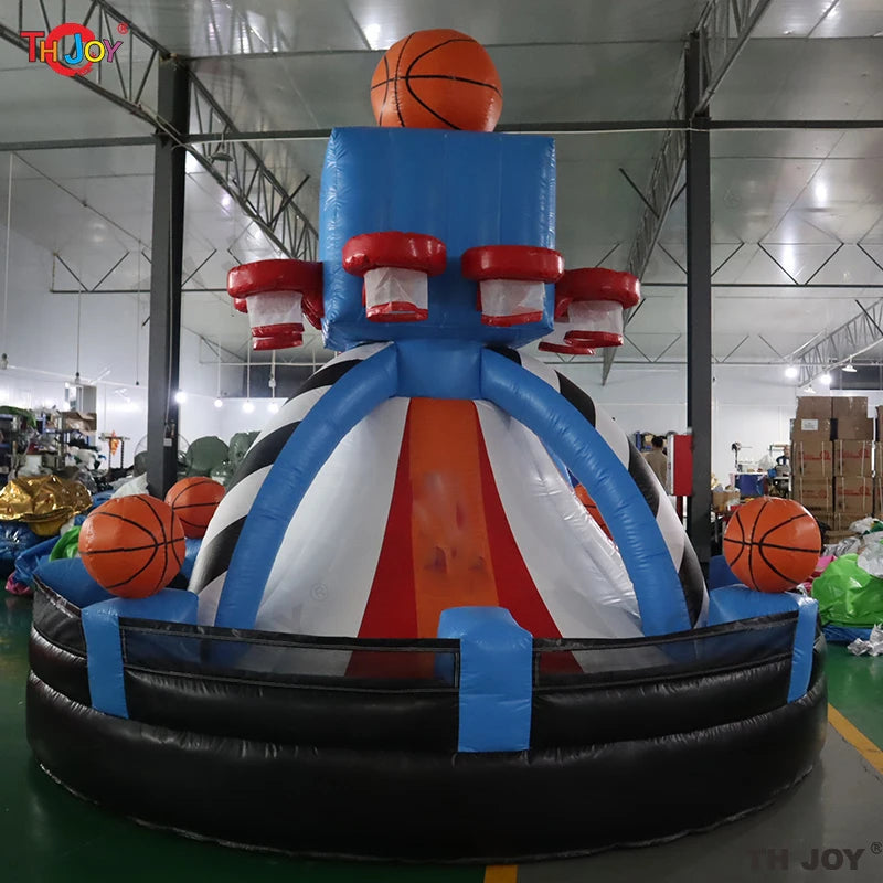 4m Inflatable Basketball Play System – 8 Hoops Basketball Shooting Toss Game Combo for Outdoor Fun Fast Air Shipping - Premium bounce house from Lizard Vigilante - Just $1071.08! Shop now at Lizard Vigilante