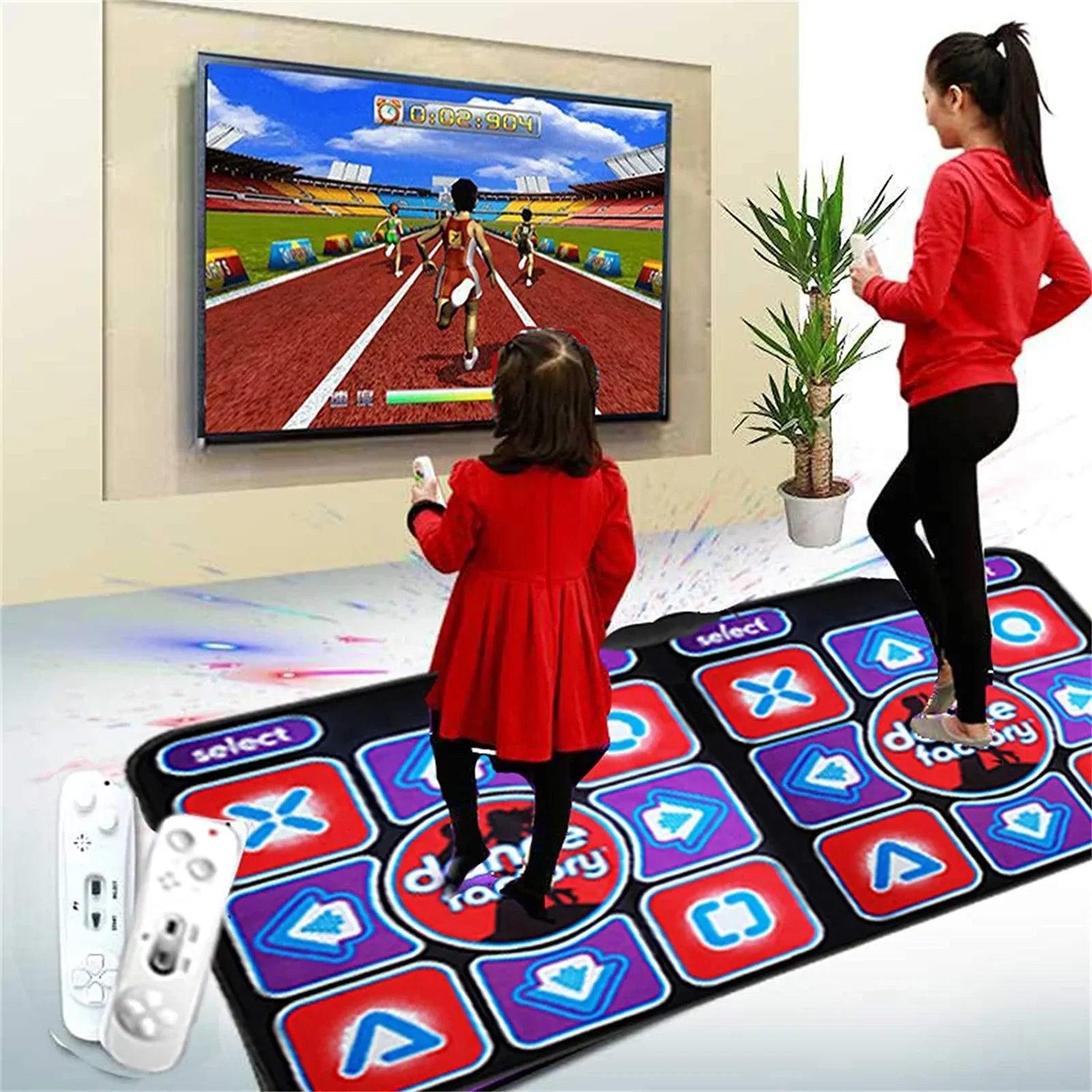 Double Dancing Mat Double User Wired Dance Mat Family Music Game Mat Non-Slip with 2 Remote Controller Multi-Function For PC TV - Lizard Vigilante