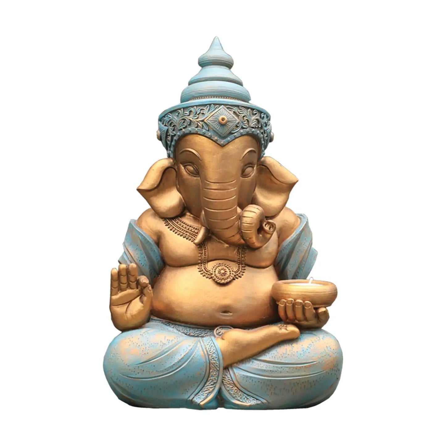 Ganesh Statue Art Crafts Ganesha Figurine Hindu Elephant God Sculpture for Garden Patio Yard Outdoor Landscaping Home Decor