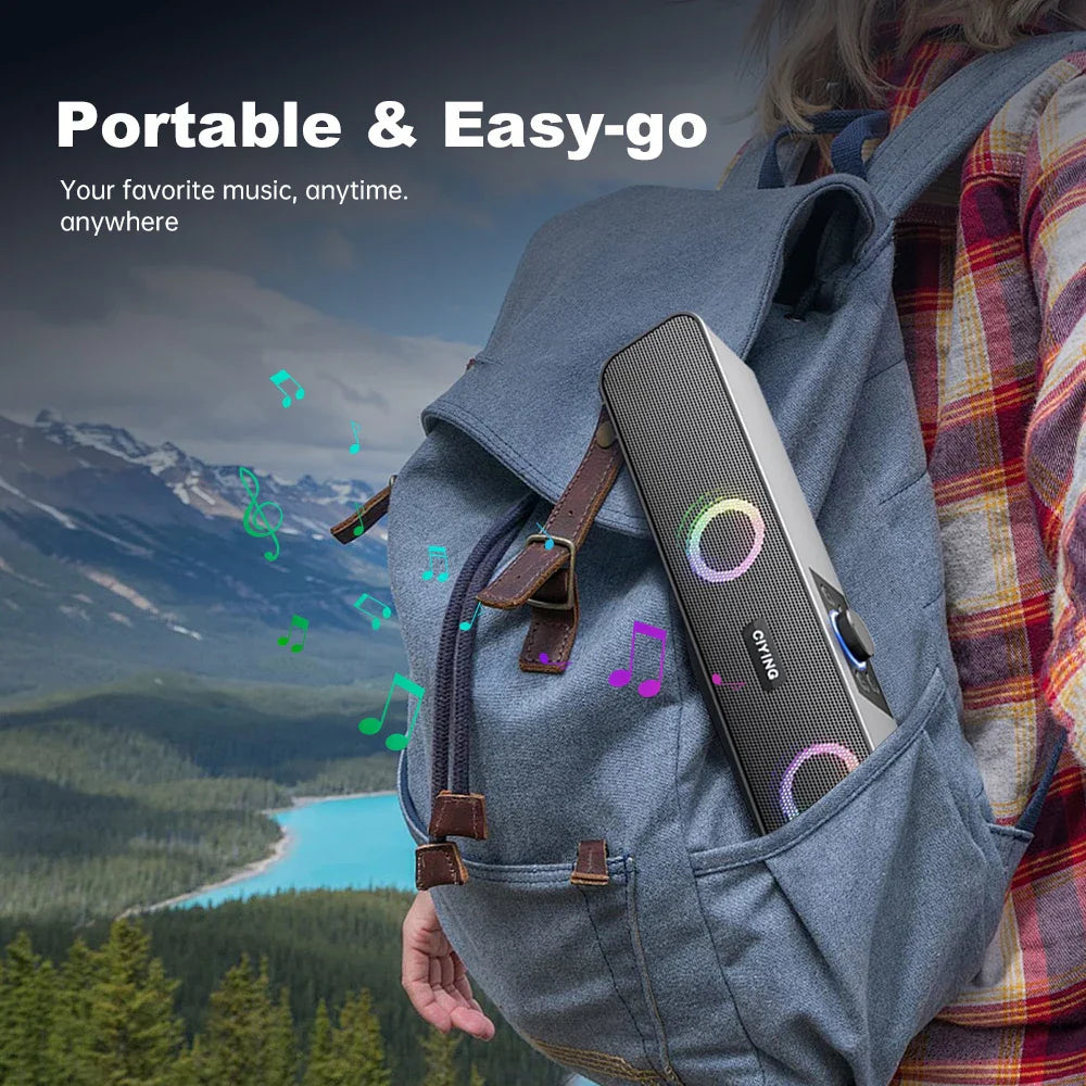 Bluetooth Speaker HD Sound Portable Playback AUX TF Card and USB LED Light Speaker Bluetooth 5.3 Wireless Loud Speaker amplified